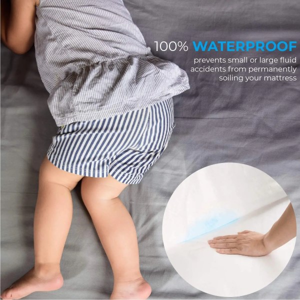 Baby Waterproof Mattress Protector Fitted Sheet Breathable & Noiseless Crib Toddler Baby Mattress Cover 71x132x20cm