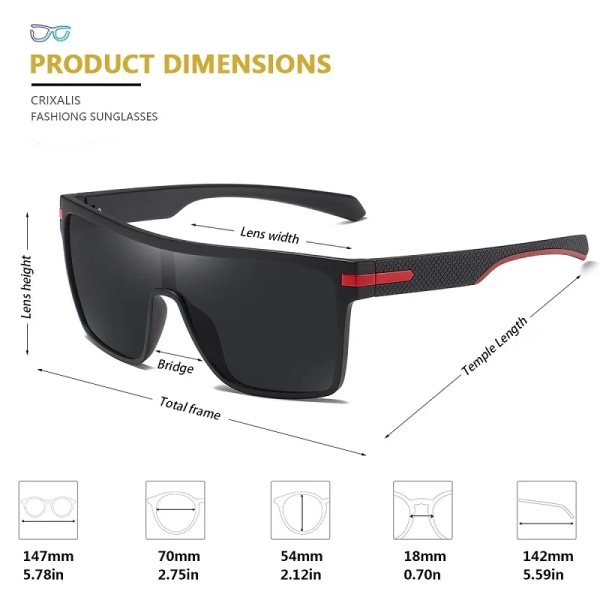 Fashion Polarized Sunglasses For Men Square Oversized Anti Glare Driver Mirror Sun Glasses Women UV400 Goggles Male PURPLE Other