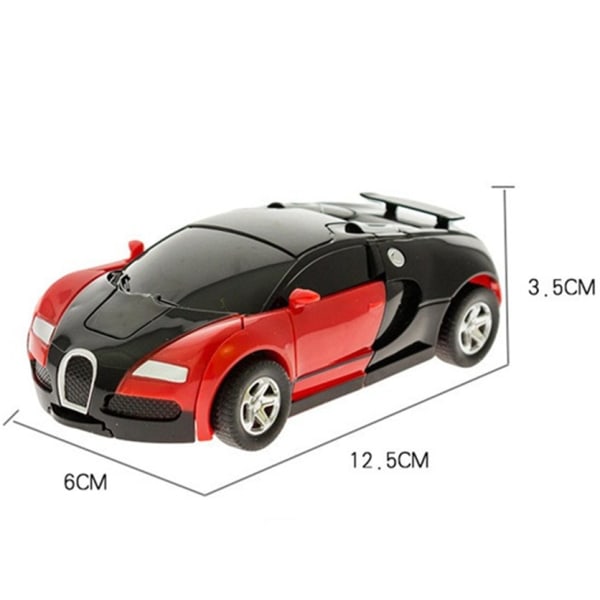 Mini 2 In 1 Car Toys One-key Deformation Car Toys Automatic Transformation Robot Model Car Diecasts Toy Boys Gifts Children Toy B Blue