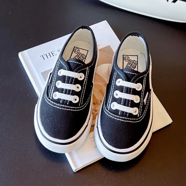 Spring/Autumn New Children Shoes Kids Canvas Shoes Colorful Korean Sneakers Boys Soft Soles Girls Shoe Zapatillas Tenis Black 29(19cm)