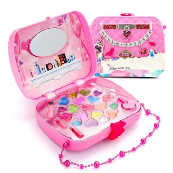 Kid Makeup Toys Cosmetic Princess Makeup Box Safe and Harmless Kit Eye Shadow Palette Toy Makeup for Girls Beauty Fashion Gifts set one