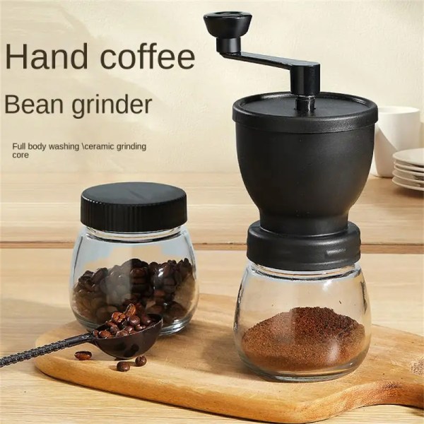 Hand Coffee Grinder Ceramic Core Washing Adjustable Thickness Household Manual Bean Grinder Coffee Accessories Black