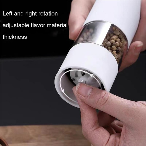 Automatic Salt Pepper Grinder Set Electric Spice Mill For Pepper Spice Adjustable Coarseness Kitchen Grinding Gadgets White