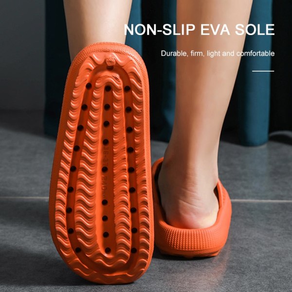 Home Slippers Thick Platform Bathroom Cloud Slippers Non-slip Flip Flops Woman Sandals Women Fashion Soft Sole EVA Indoor Slides Deep Green 34-35