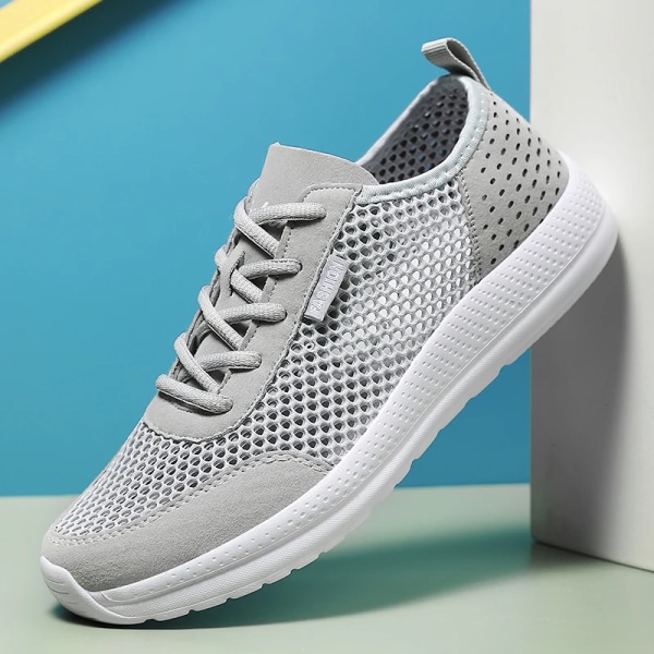 Men Soft Sport Shoes Breathable Fashion Mesh Running Shoes Comfortable Man High Quality Outdoor Lightweight Sneakers for Men Black 46