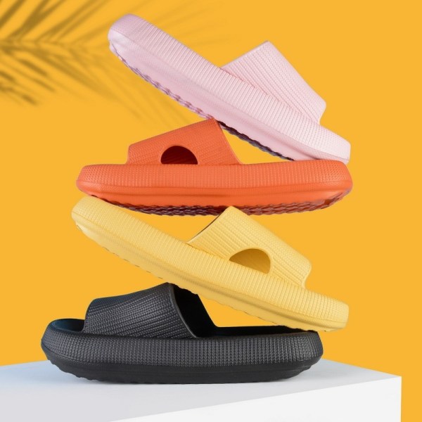 Home Slippers Thick Platform Bathroom Cloud Slippers Non-slip Flip Flops Woman Sandals Women Fashion Soft Sole EVA Indoor Slides Beige 42-43