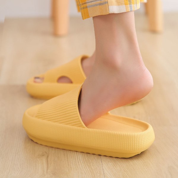 Home Slippers Thick Platform Bathroom Cloud Slippers Non-slip Flip Flops Woman Sandals Women Fashion Soft Sole EVA Indoor Slides Dark Green 40-41