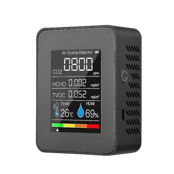 CO2 Air Detector Carbon Dioxide Detector Agricultural Production CO2 Monitor(black)