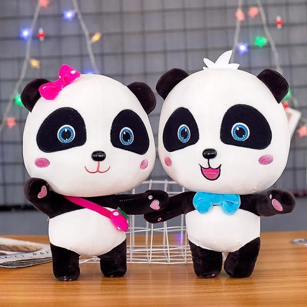 Babybus Panda Plush Baby Bus Toys Kiki Miu Panda Plushie Cartoon Animal Stuffed Dolls Toy Children Girls Birthday Gift A2pcs 55cm