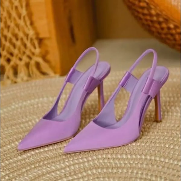 2024 New Spring New Women Slingback Sandals Pointed Toe Slip on Thin High Heel Ladies Elegant Pumps Shoes Drss Sandals Pink 41