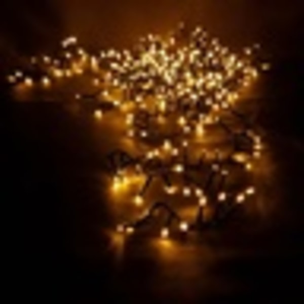 Julbelysning utomhus LED 60 meter med 1200 varmvita LED-lampor svart