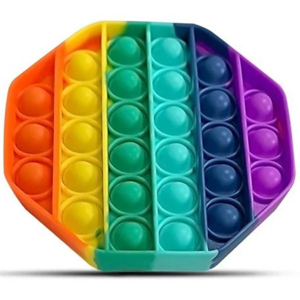 Pop It Fidget Toy Original - Octagon Rainbow - CE Godkänd multifärg one size