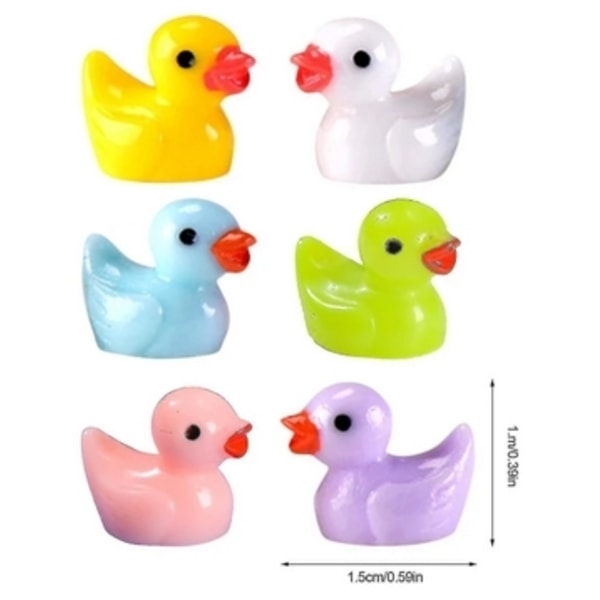 100 st Tiny Ducks Set Dekoration Realistisk Form Hållbar Harts F