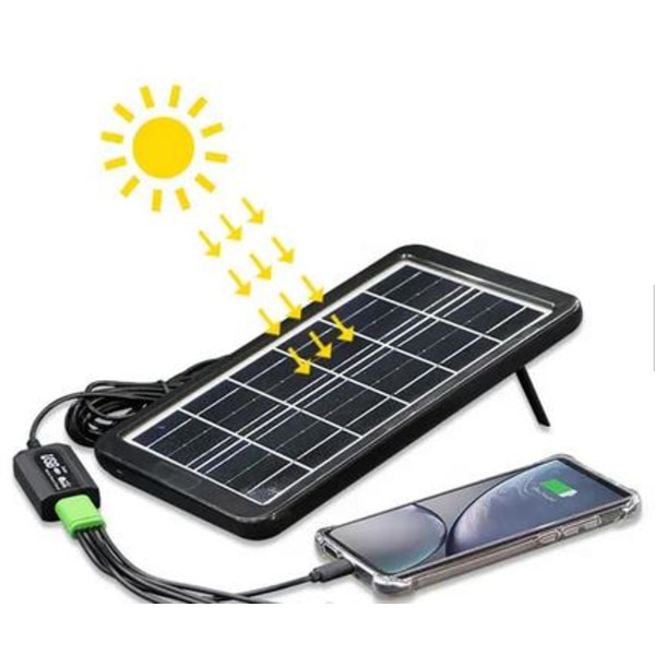 Solpanel Solar System för mobiltelefon batteriladdare Black Svart