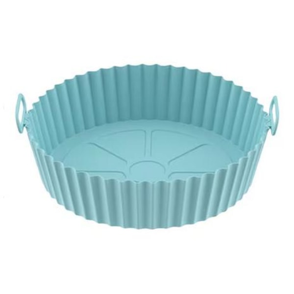 Turquoise Round Silikonskål för Air Fryer 16,5x19,5 cm
