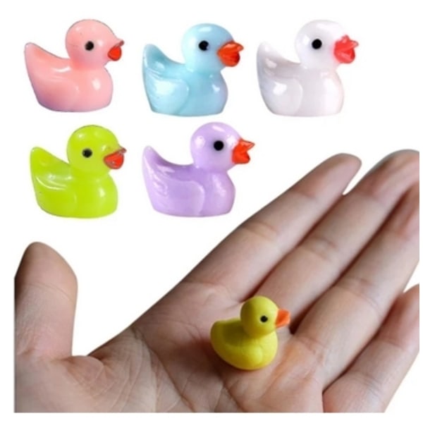 100 st Tiny Ducks Set Dekoration Realistisk Form Hållbar Harts F