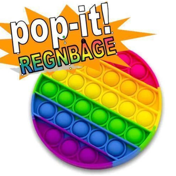 2-pack Pop It Fidget Toy Original - Regnbåge - CE Godkända multifärg one size