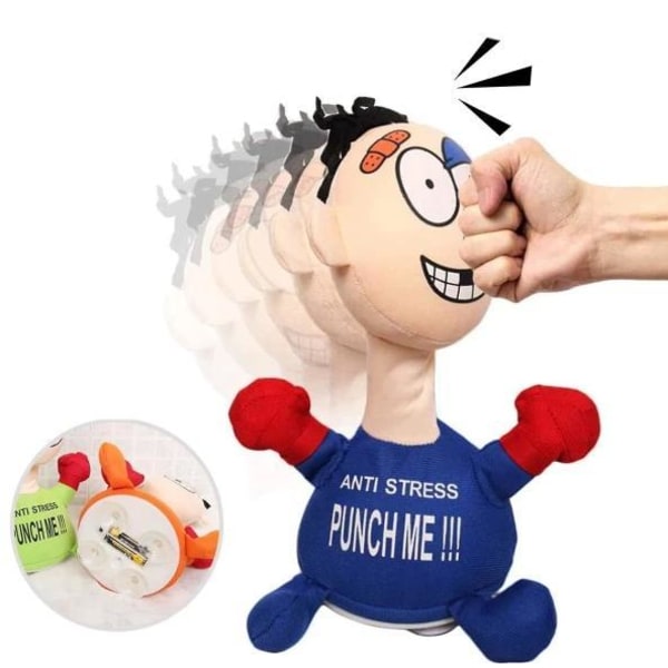 Rolig Punch Me Screaming Doll, interaktiva leksaker Blå