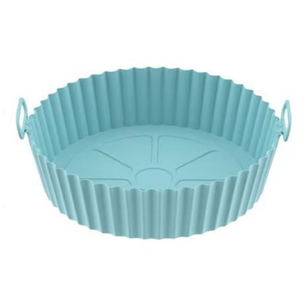 Turquoise Round Silikonskål för Air Fryer 16,5x19,5 cm