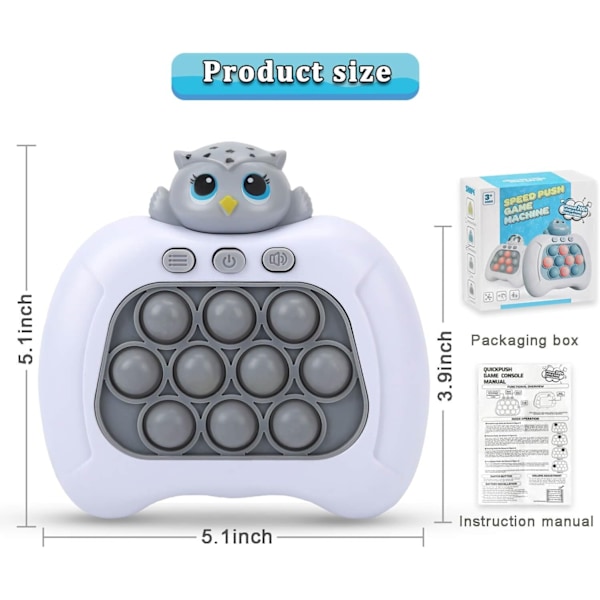 Owl Pop It Game - Pop It Pro Light Up Game Quick Push Fidget Spel