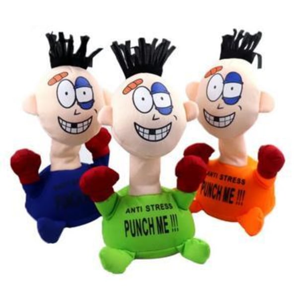 Rolig Punch Me Screaming Doll, interaktiva leksaker Blå