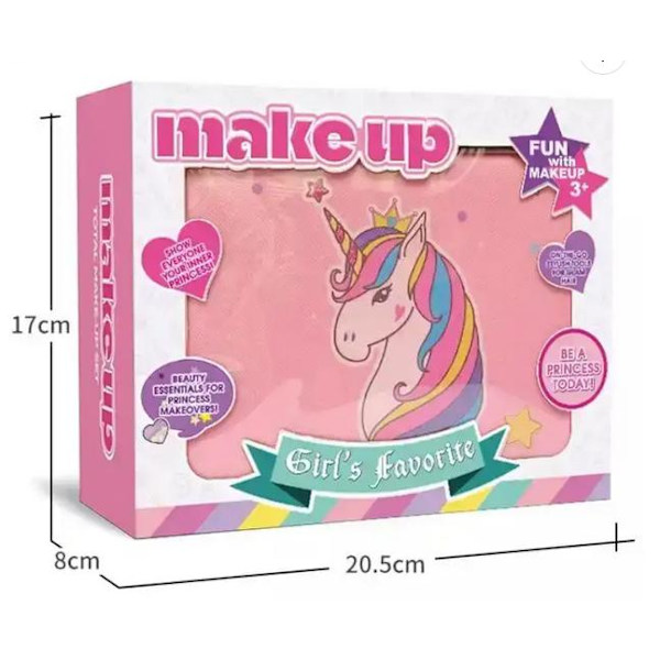 Unicorn Makeup set för barn, smink set för barn, sminkväska, make up set för tjej 3+ år