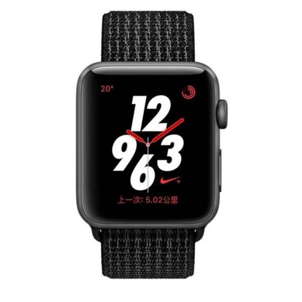 Sport Loop Nylon Armband för Apple Watch 8 41mm m.fl. - Svart Svart