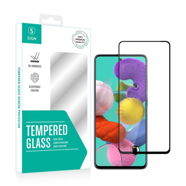 SiGN 2.5D Heltäckande Skärmskydd i Härdat Glas för Samsung Galaxy A51