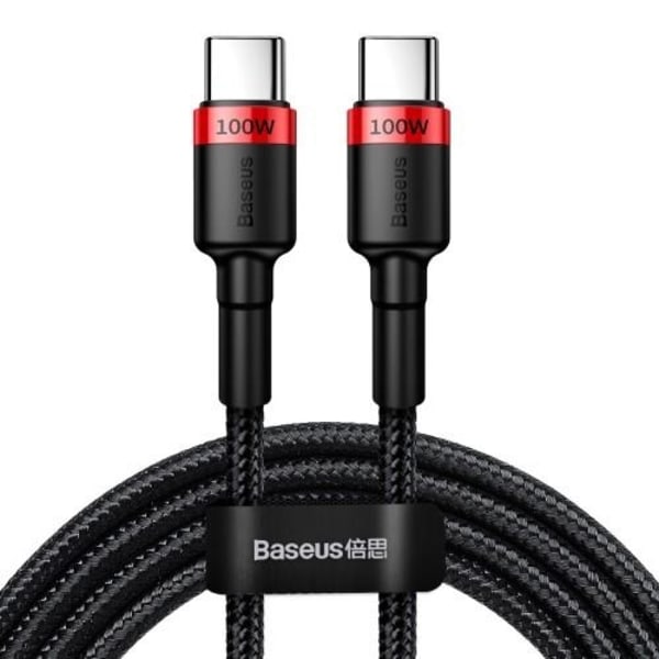 Baseus Cafule USB-C Kabel 100W, PD2.0 2m - Röd/Svart Svart