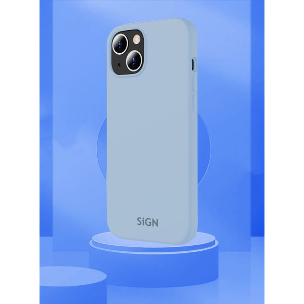 SiGN Liquid Silicone Case för iPhone 15 - Ljusblå Blå