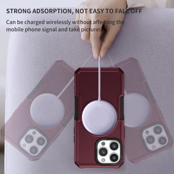 Magnetisk iPhone 15 Pro hybridskal - Röd Röd