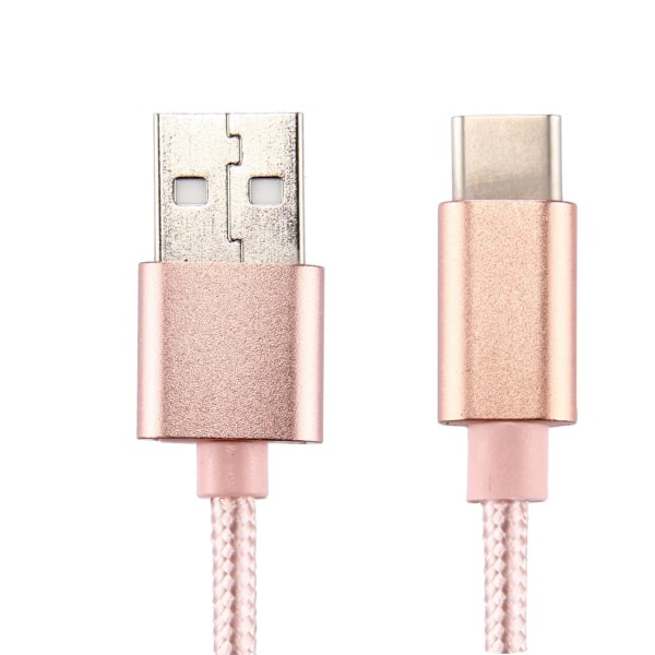 Slitstark  USB-C / Type-C laddkabel / datakabel - 2m - Roséguld Rosa guld