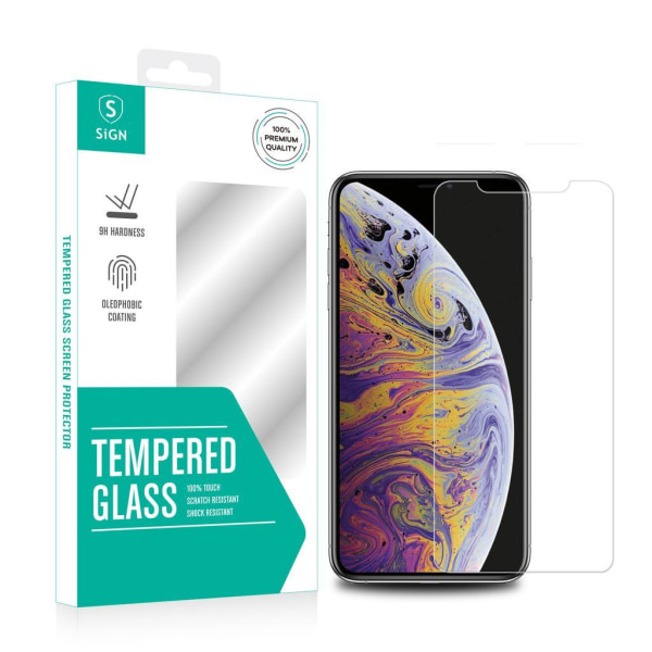 SiGN Skärmskydd i Härdat Glas för iPhone 11 Pro-X-XS + Montering Transparent