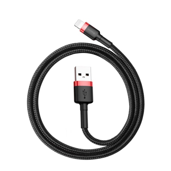 Baseus Cafule USB till Lightning, 2.4A, 0,5m - Röd/Svart Svart