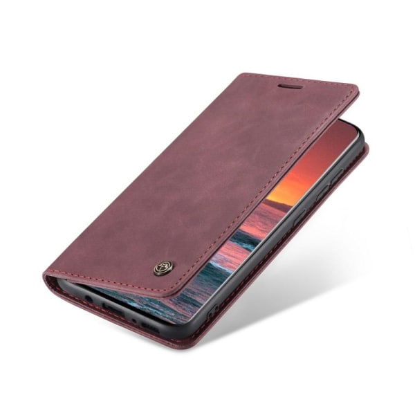 CASEME 013 Plånboksfodral för Samsung Galaxy A21s - Vinröd Röd