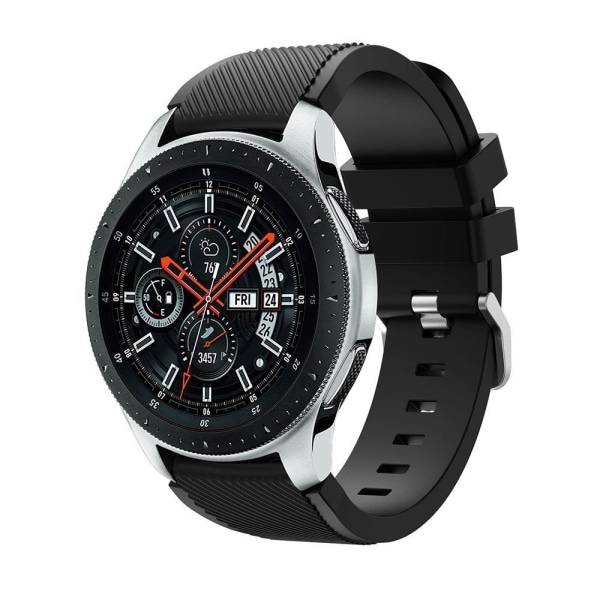 Silikonarmband Twillmönster för Samsung Galaxy Watch 46 mm - Sva Svart