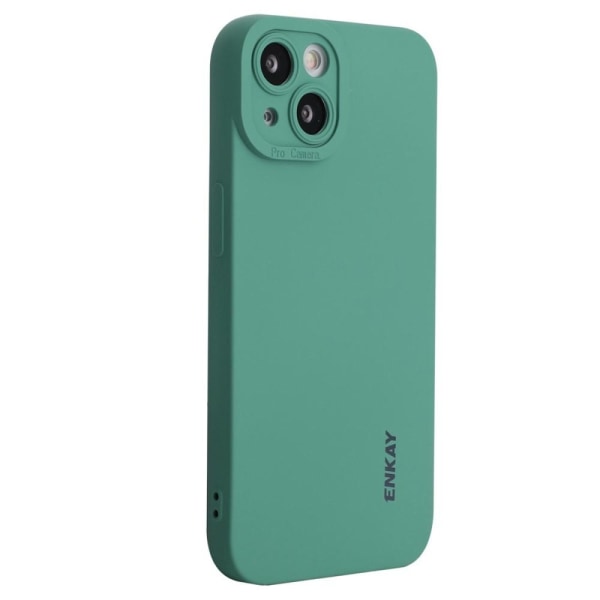 ENKAY HAT PRINCE iPhone 14 Solid Color Liquid Silicone Skal - Bl Grön