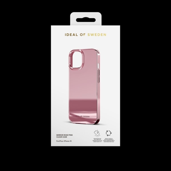 iDeal of Sweden iPhone 15 Clear Case, Mirror Rose Pink
