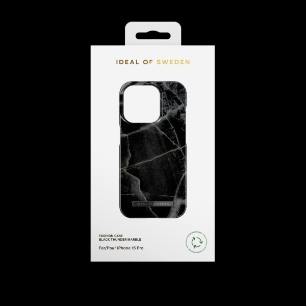 iDeal of Sweden iPhone 15 Pro Skal, Black Thunder Marble