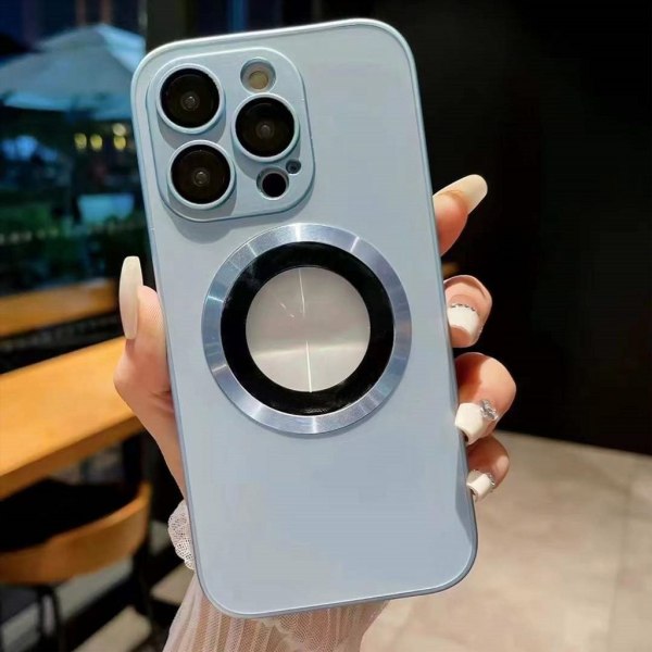 SiGN Magnetic Case iPhone 15 Pro Max med linsskydd och logo view Blå