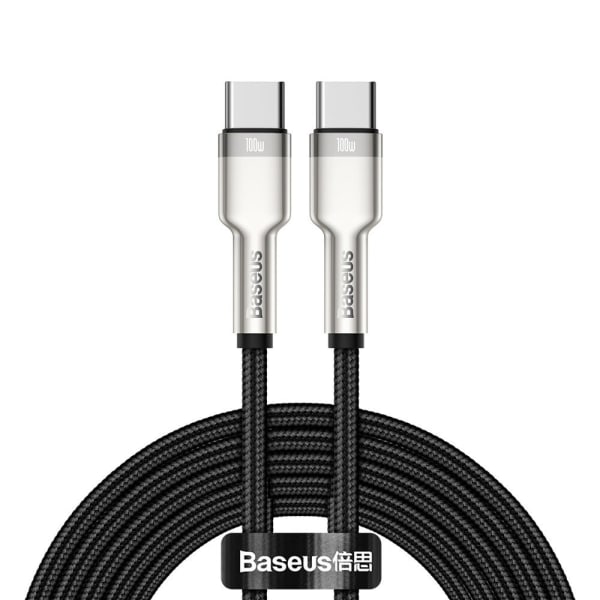 Baseus Cafule Metal USB-C till USB-C Kabel 100W, 2m - Svart Svart