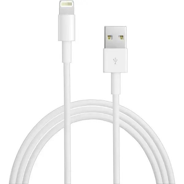 SiGN USB 2.0 kabel med Lightning kontakt 5V, 2.1A, 1m - Vit Vit