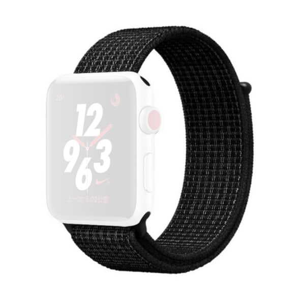 Sport Loop Nylon Armband för Apple Watch 8 41mm m.fl. - Svart Svart
