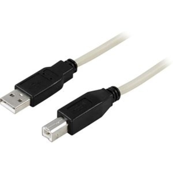 DELTACO USB 2.0 kabel Typ A hane - Typ B hane, 0,5m Svart