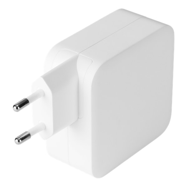 Deltaco Wall Charger Dual USB-C PD, GaN, 100W - White Vit