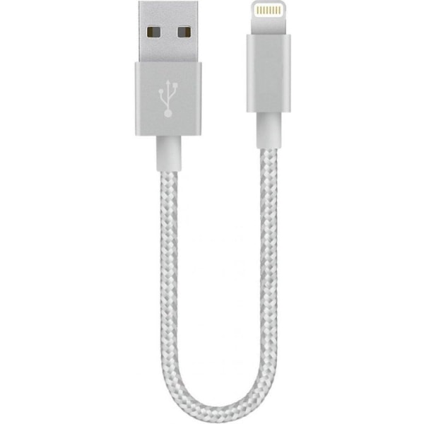 SiGN USB kabel med Lightning 5V, 2.1A för iPhone, 25cm Silver USB till Lightning 5V, 2.1A för iPho