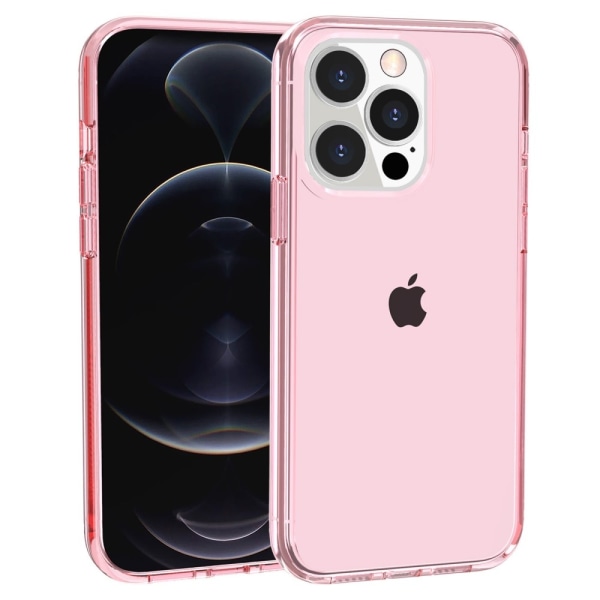 Hard PC + Soft TPU Skal För iPhone 14 Pro Max - Transparent Pink Transparent