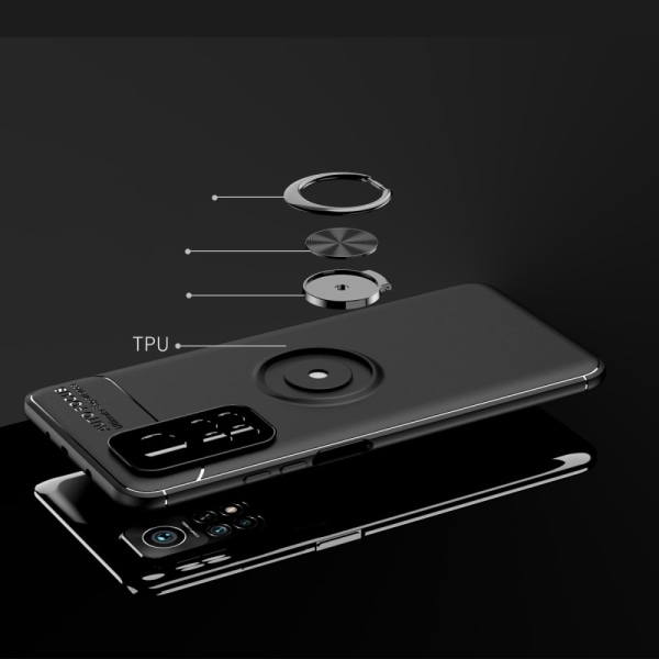 Skal Ring/Stativ för Xiaomi Mi 10T/10T Pro - Svart Svart