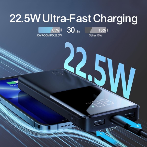 SiGN Super Charge LED Powerbank 10.000mAh, 22.5W - Svart Svart