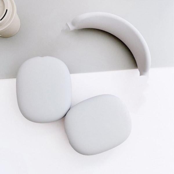 3-in-1 Silikonskal för AirPods Max - Vit Vit